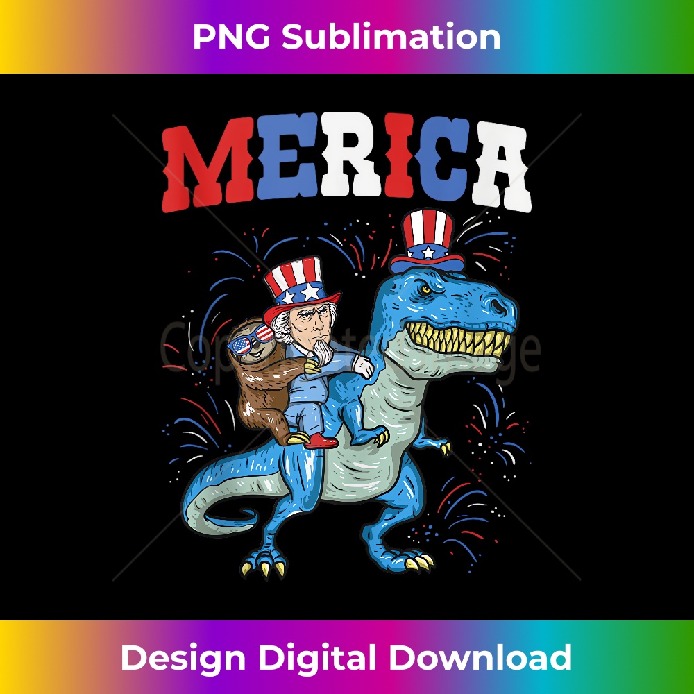 DD-20231219-10644_Merica Funny 4th Of July American Sloth Uncle Sam Trex Gift Tank Top 2337.jpg