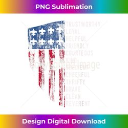 us america flag vintage scouting law - innovative png sublimation design - enhance your art with a dash of spice