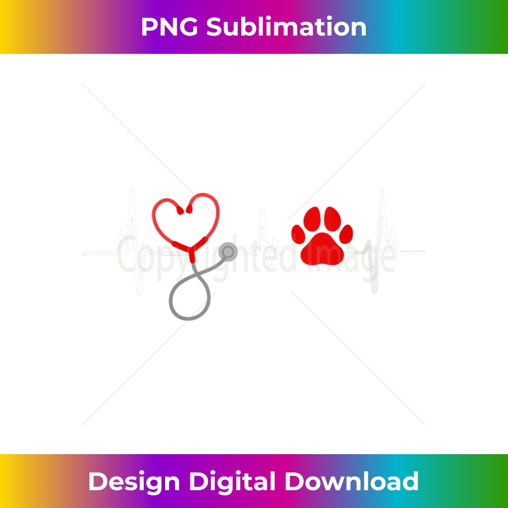 DJ-20231219-16334_Womens Heartbeat Paw Stethoscope Veterinarian Vet Tech or Vet Nurse V-Neck 1172.jpg