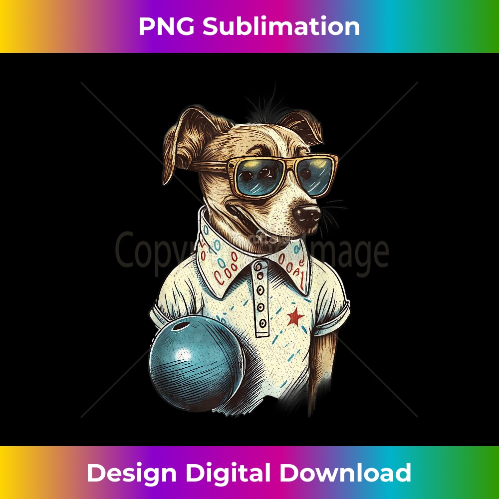 EQ-20231219-15556_Vintage Retro Dog Playing Bowling, Bowl, Bowler Puppy Lover 1058.jpg