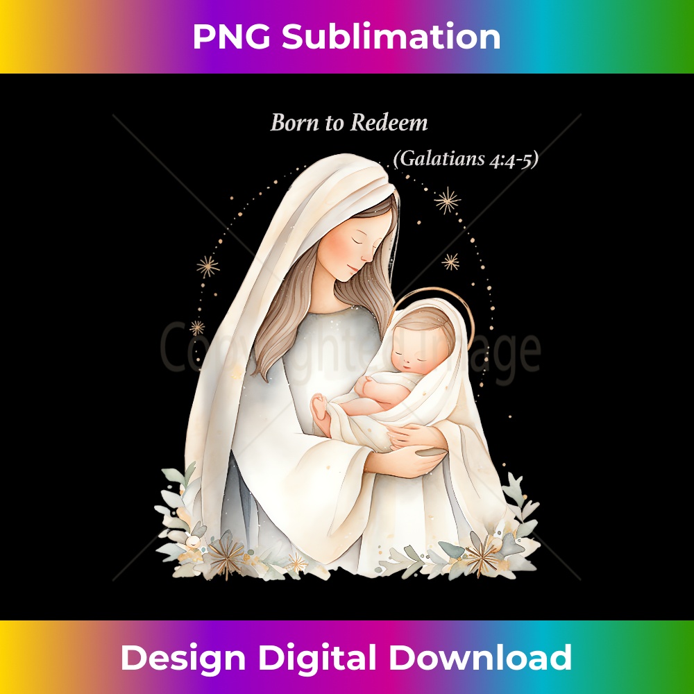 FI-20231219-2063_Christmas Nativity Scene Born to Redeem Mary and Jesus Tank Top 1.jpg