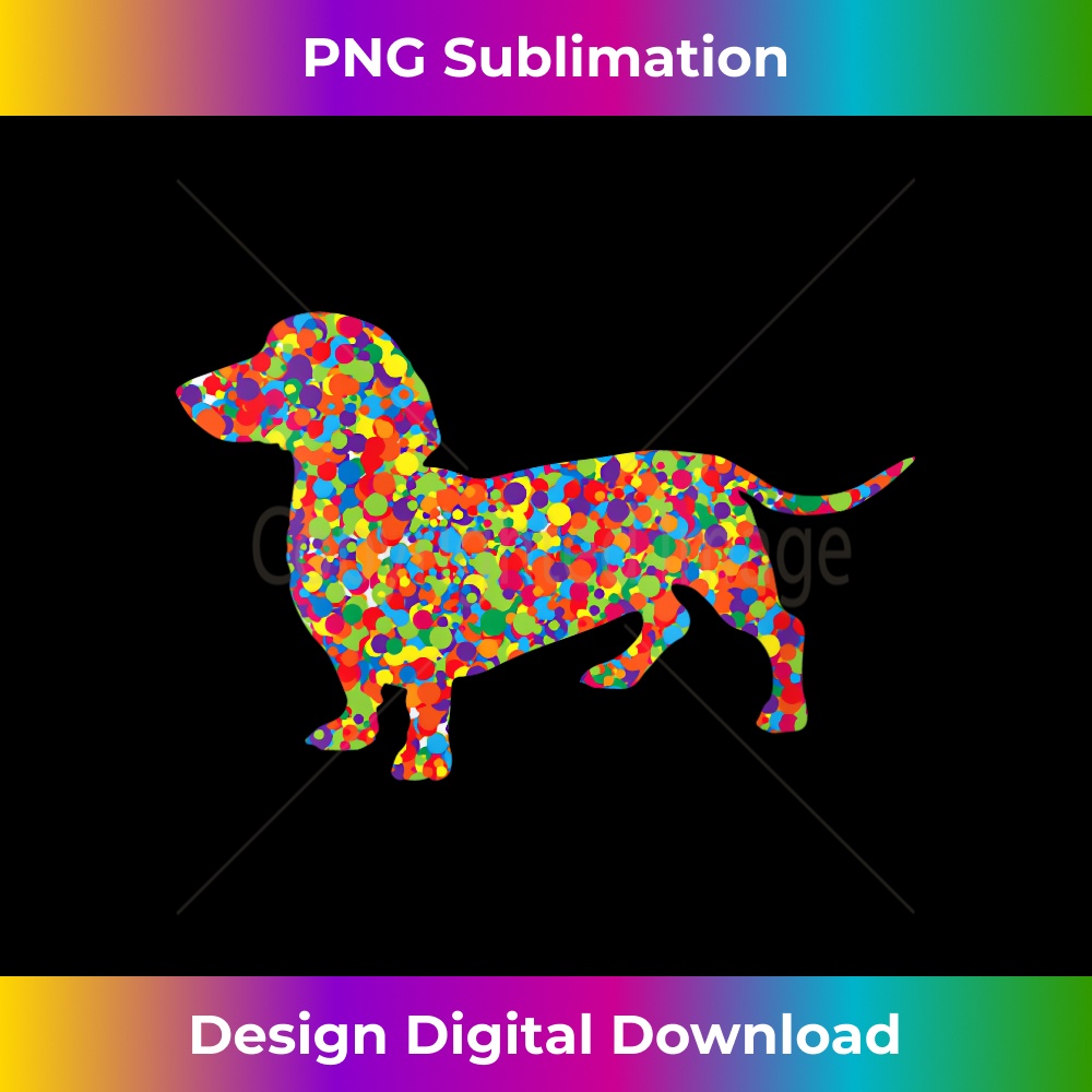 FT-20231219-3375_Dot Day Dachshund - Rainbow Polka Dot Day - Cute Dot Day Dog V-Neck 0022.jpg
