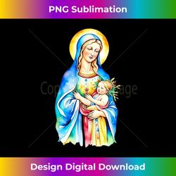 our lady blessed virgin mary & baby jesus watercolor christ tank - futuristic png sublimation file - pioneer new aesthetic frontiers