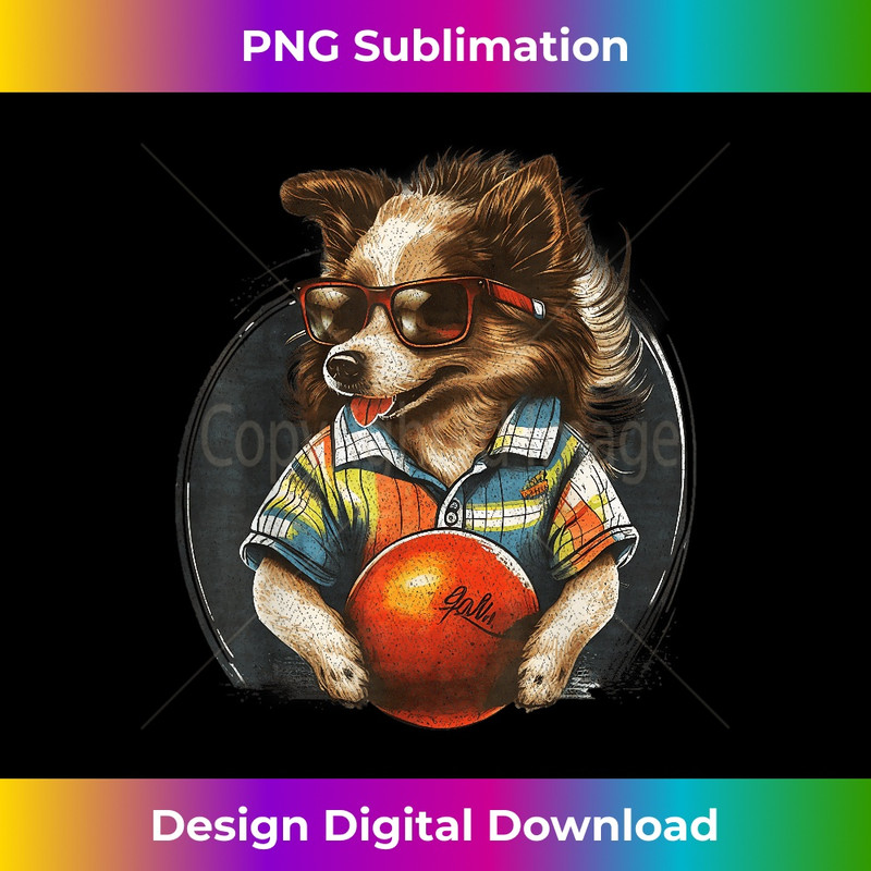 GY-20231219-15553_Vintage Retro Dog Playing Bowling, Bowl, Bowler Puppy Lover 1055.jpg