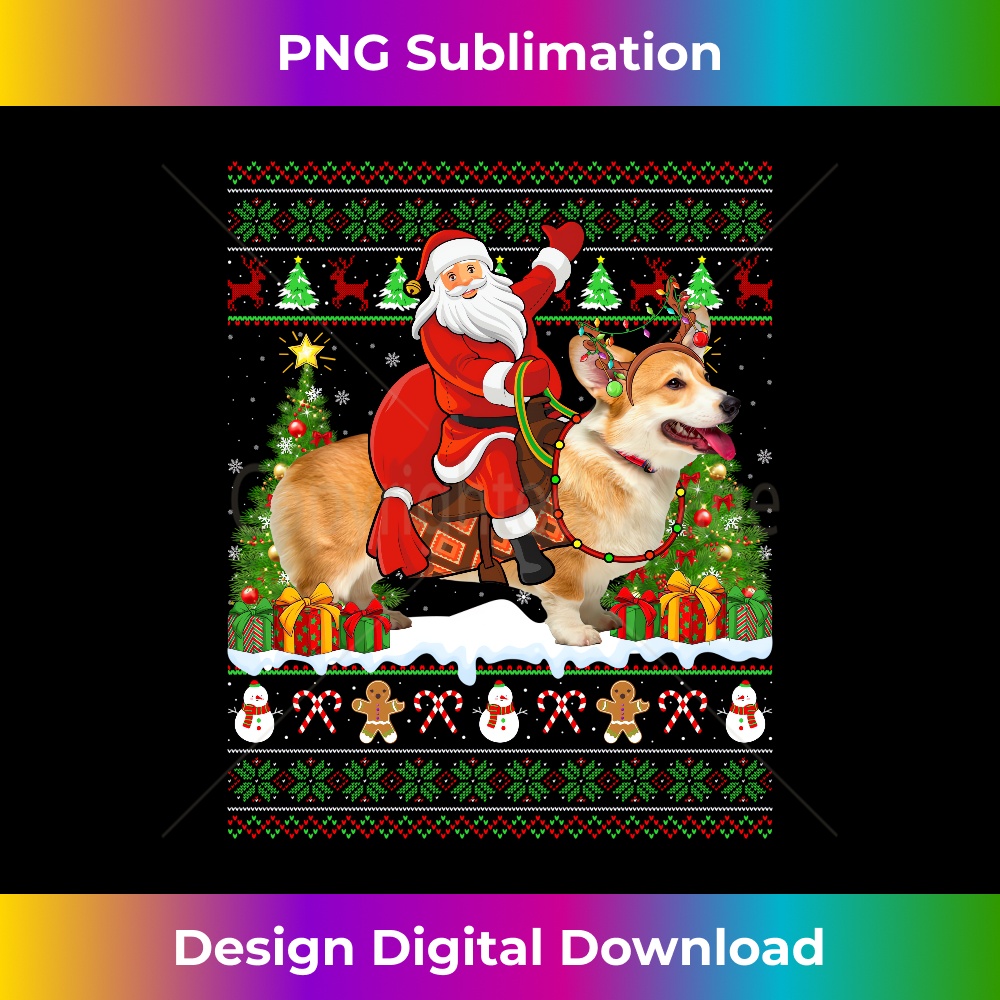 HA-20231219-16938_Xmas Sweater Ugly Santa Riding Corgi Dog Christmas Long Sleeve 1262.jpg