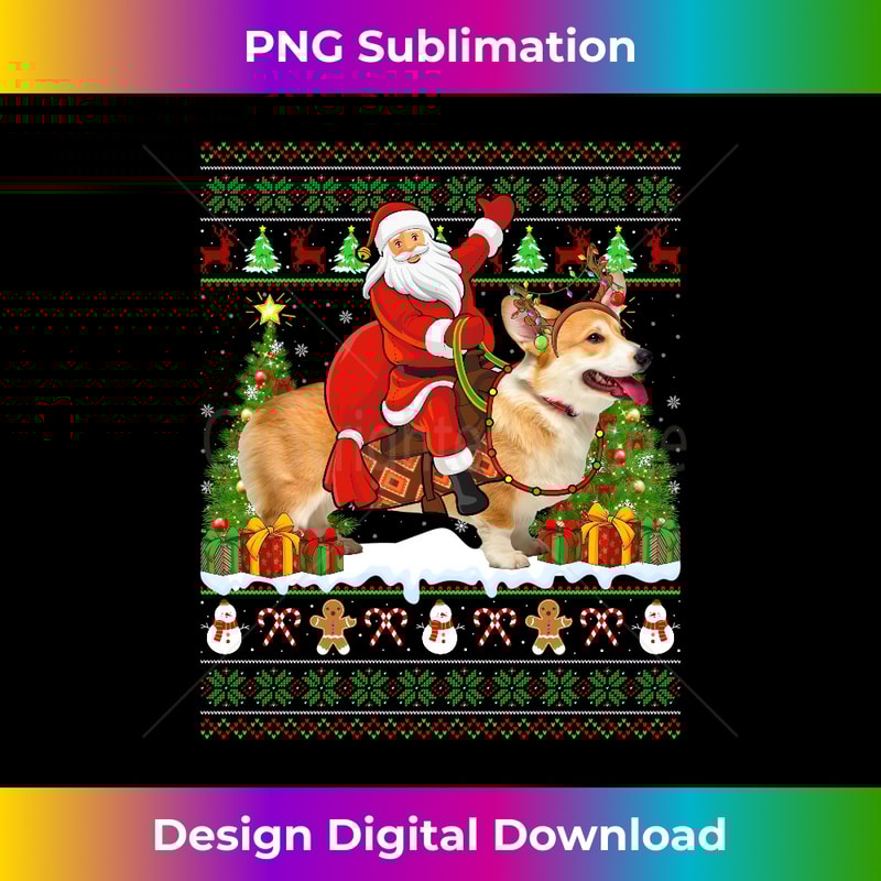 HA-20231219-16938_Xmas Sweater Ugly Santa Riding Corgi Dog Christmas Long Sleeve 1262.jpg