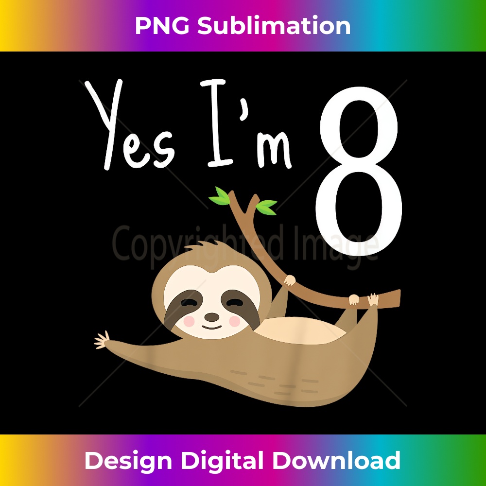 HC-20231219-9615_Kids 8th Birthday Sloth Yes I'M 8 Years Old Hanging Sleepy Kids 1867.jpg