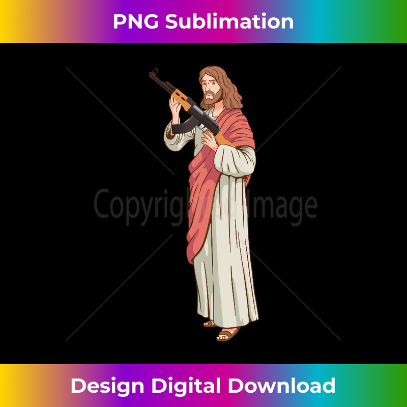 II-20231219-9284_Jesus with Ak47 assault rifle. Long Sleeve.jpg