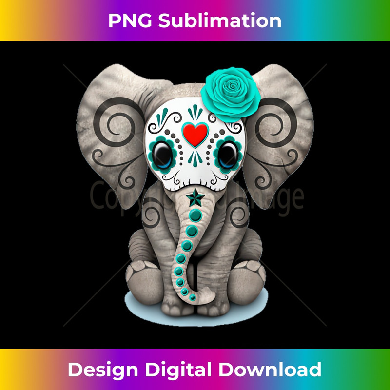 LB-20231219-14210_Sugar Skull Elephant Day Of The Dead Halloween Tank Top 2902.jpg