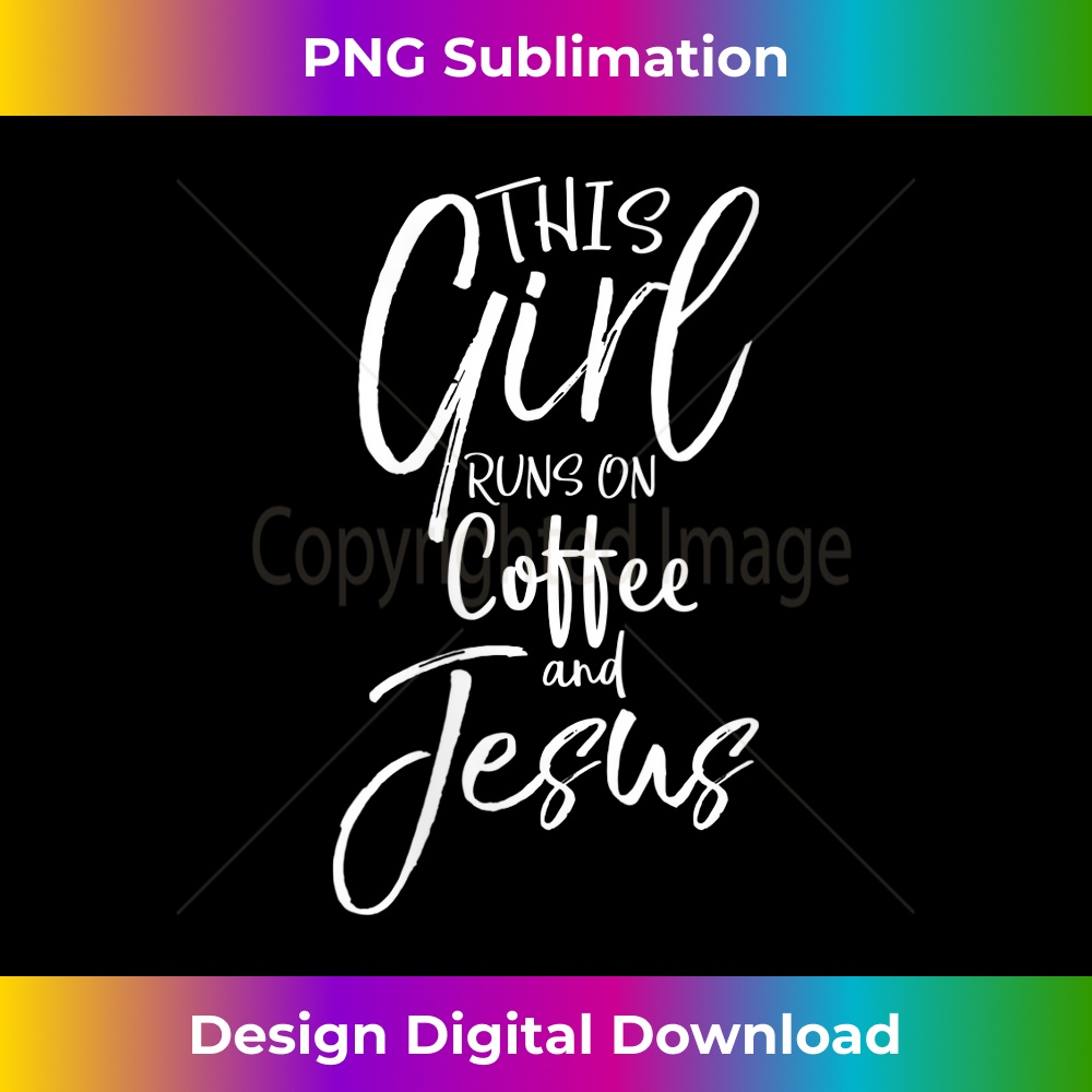 LJ-20231219-16165_Womens Christian Saying Gift This Girl Runs on Coffee and Jesus V-Neck 1.jpg