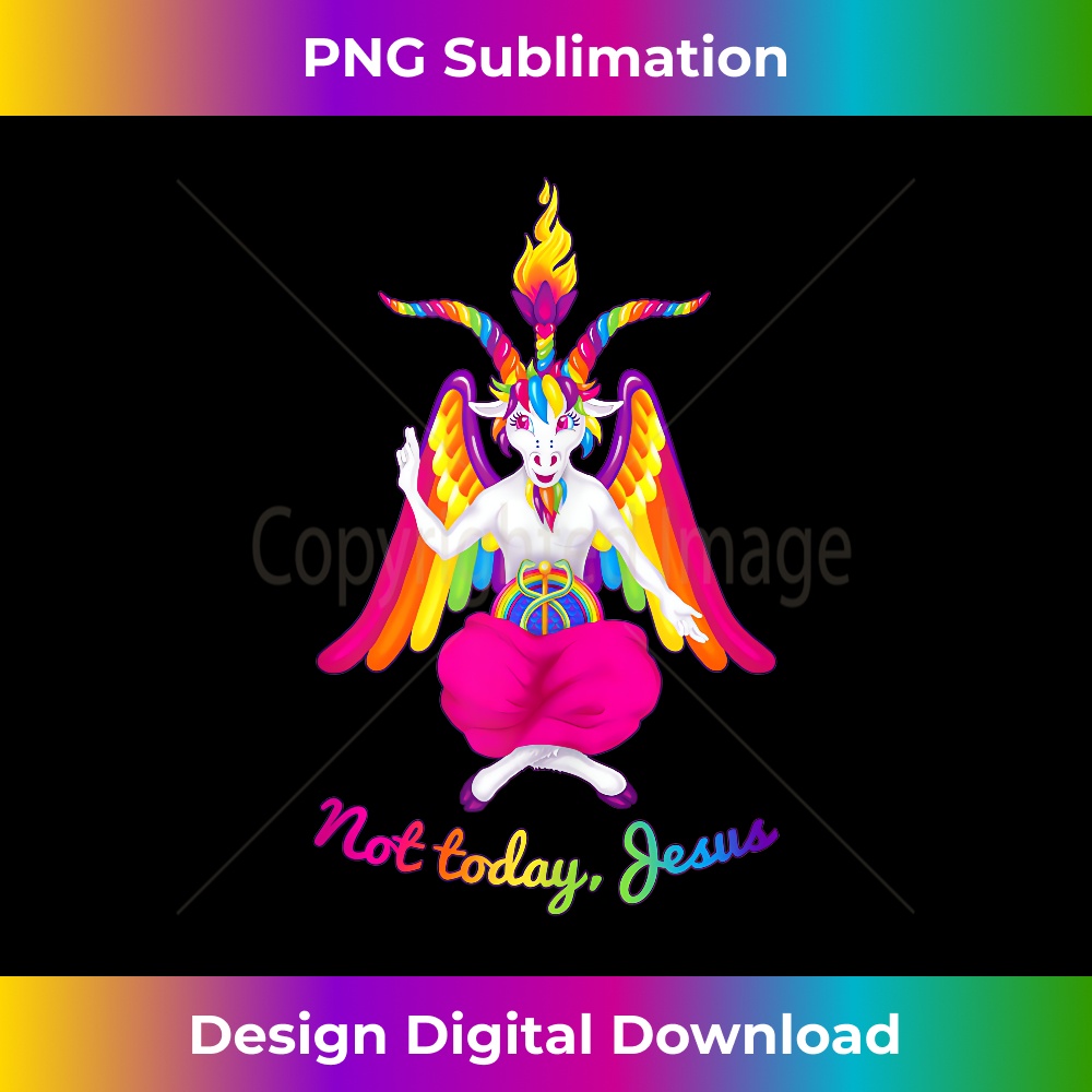 LU-20231219-12346_Rainbow Baphomet Not Today Jesus Kawaii Hail Satan Tank Top 1.jpg