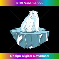 distressed polar bear stranded on iceberg climate change - deluxe png sublimation download - ideal for imaginative endeavors