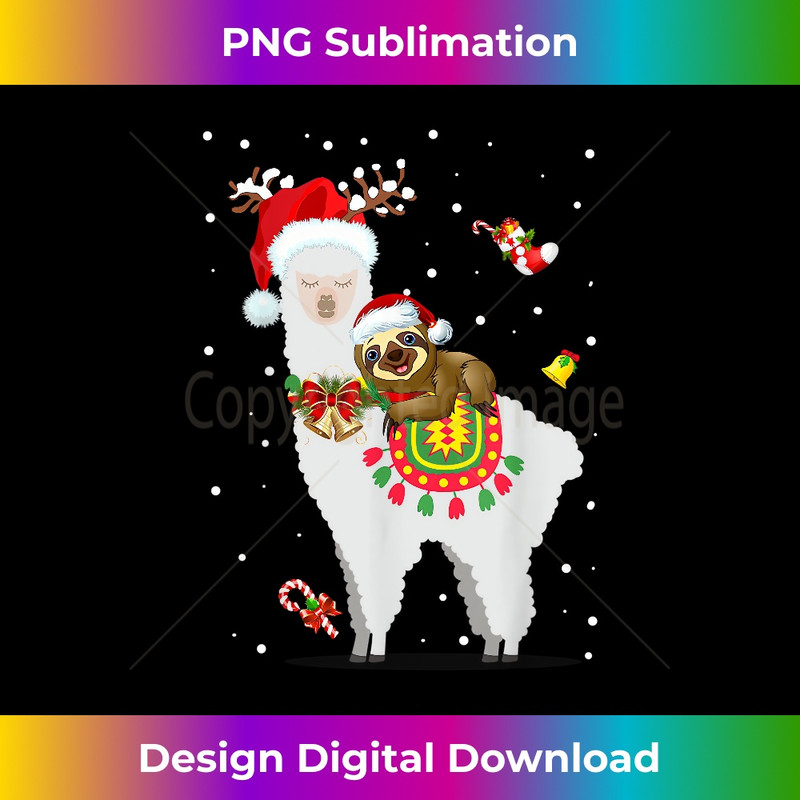 OS-20231219-12891_Santa Sloth Riding Llama Pajama Christmas Animal Lover Funny 1237.jpg