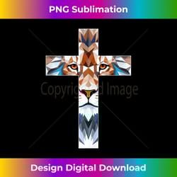 jesus lion of judah cross king faith tank t - edgy sublimation digital file - crafted for sublimation excellence