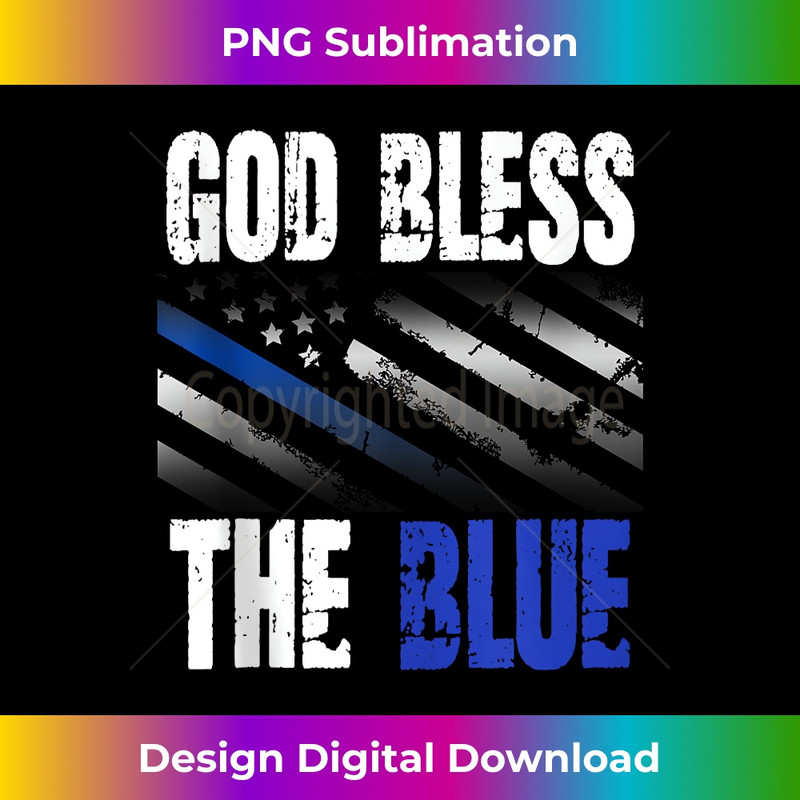 UX-20231219-5969_God Bless the Blue Line USA American Flag Christian Police Tank Top 1.jpg