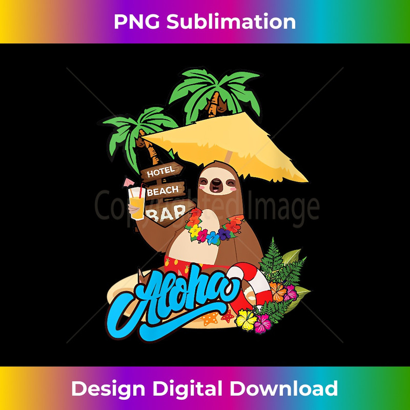 WP-20231219-16329_Womens Hawaii Islands Vacation Souvenir Funny Aloha Sloth V-Neck 3981.jpg