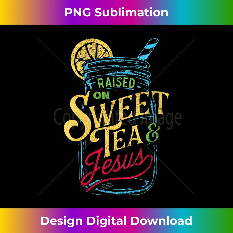 WZ-20231219-16657_Womens Raised On Sweet Tea & Jesus - Southern Pride Iced Tea V-Neck.jpg