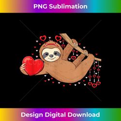 cute lazy sloth holding heart love sloth valentines day - sleek sublimation png download - animate your creative concepts