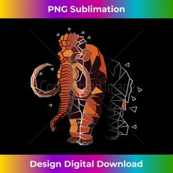 woolly elephant geometric mammoth - luxe sublimation png download - ideal for imaginative endeavors