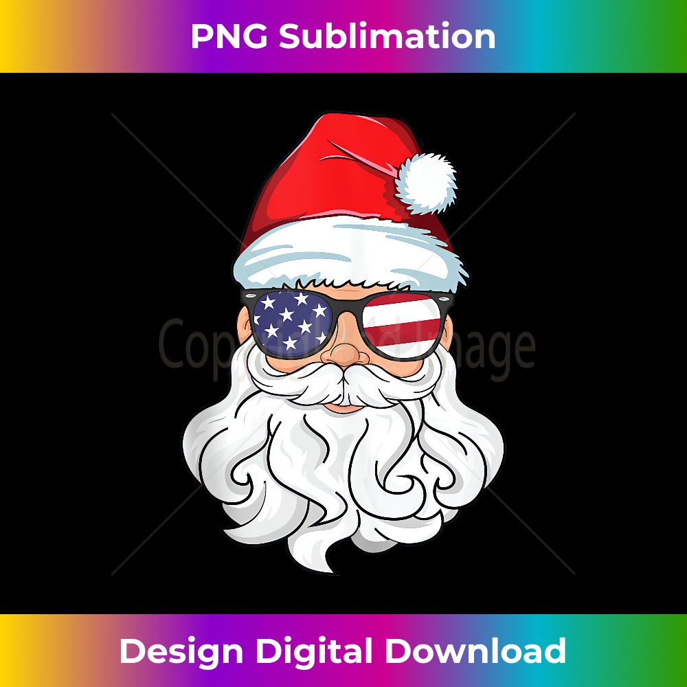 AJ-20231219-12877_Santa Claus Patriotic USA Sunglasses Kids Christmas in July Tank Top.jpg
