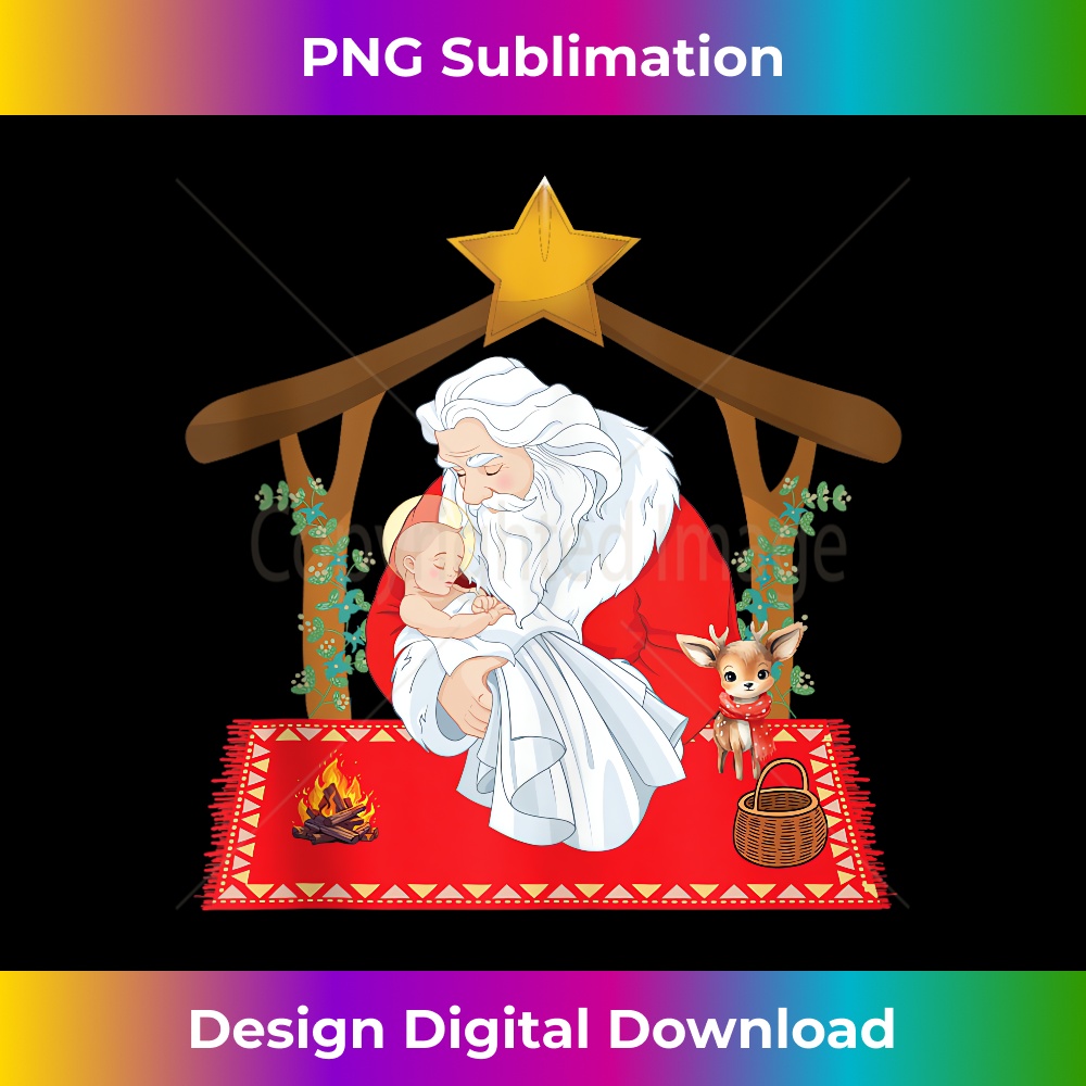 AQ-20231219-2078_Christmas Santa Claus Kneeling with Baby Jesus Tank Top.jpg