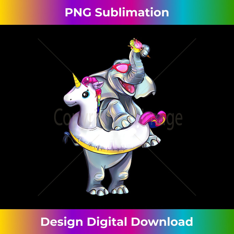 AY-20231219-14218_Summer Elephant Unicorn Float & Ice Cream Pool Party Kids Tank Top 2908.jpg