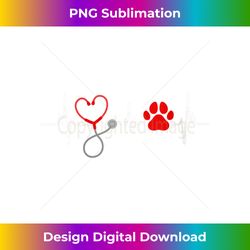 womens heartbeat paw stethoscope veterinarian vet tech or vet nurse v-neck - contemporary png sublimation design - rapidly innovate your artistic vision