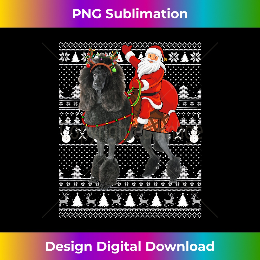 DQ-20231219-16906_Xmas Holiday Ugly Santa Riding Standard Poodle Dog Christmas Long Sleeve 1232.jpg