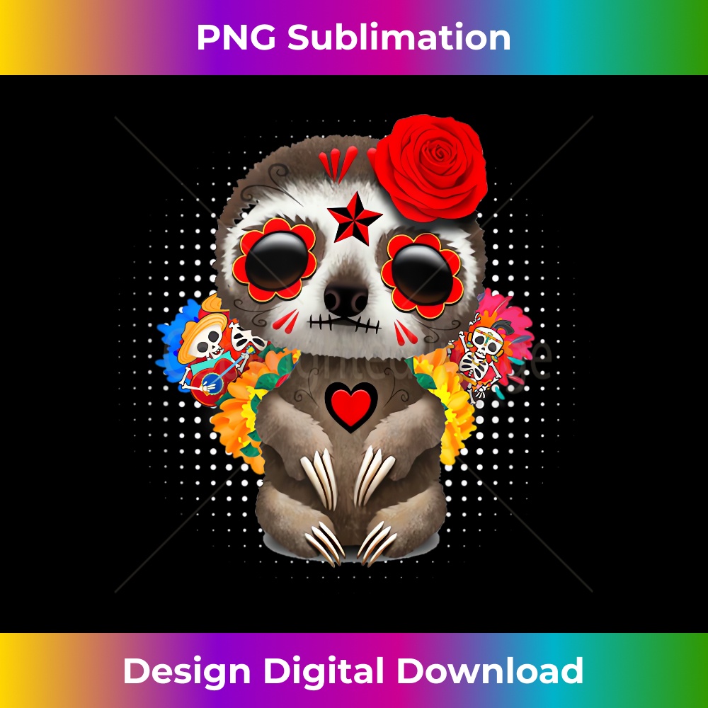 EI-20231219-13445_Sloth Floral Sugar Skull Day of the Dead Dia De Muertos Tank Top 3082.jpg