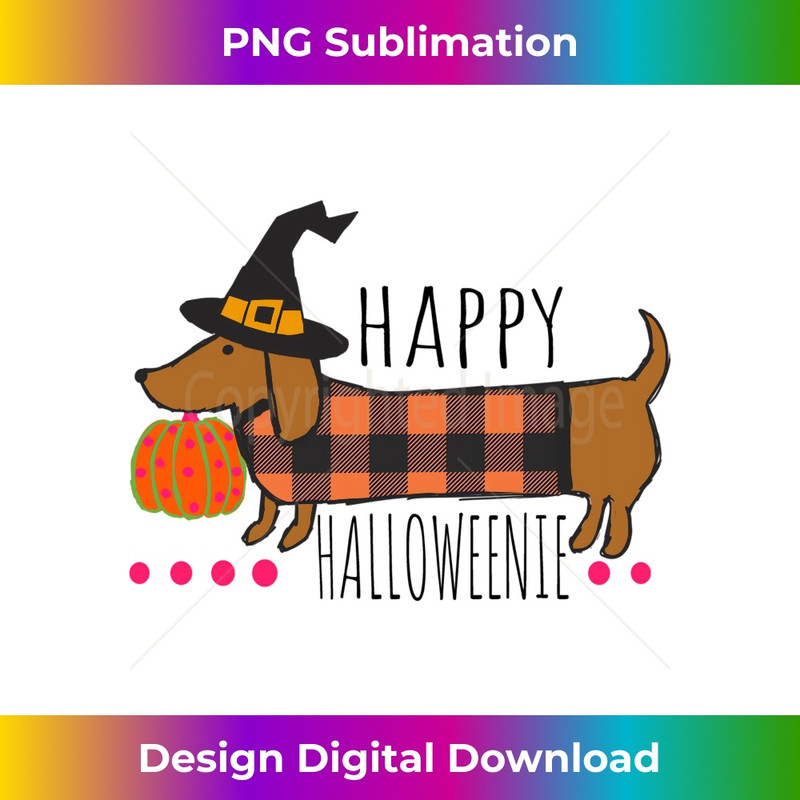 HT-20231219-4907_Funny Happy Halloweenie Dachshund Halloween Buffalo Plaid Sweatshirt 0049.jpg