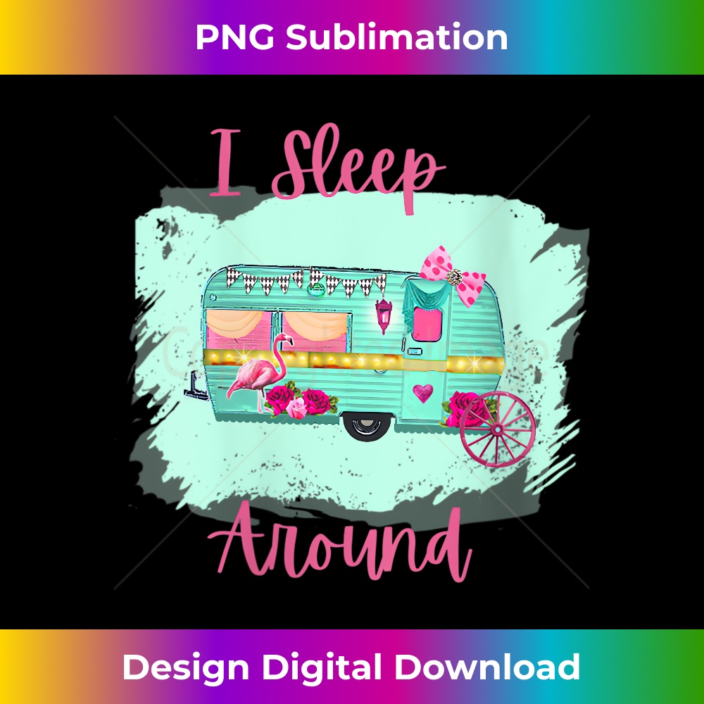 IK-20231219-16268_Womens Funny I Sleep Around Retro Camper RV Trailer Gift for Women V-Neck 3282.jpg