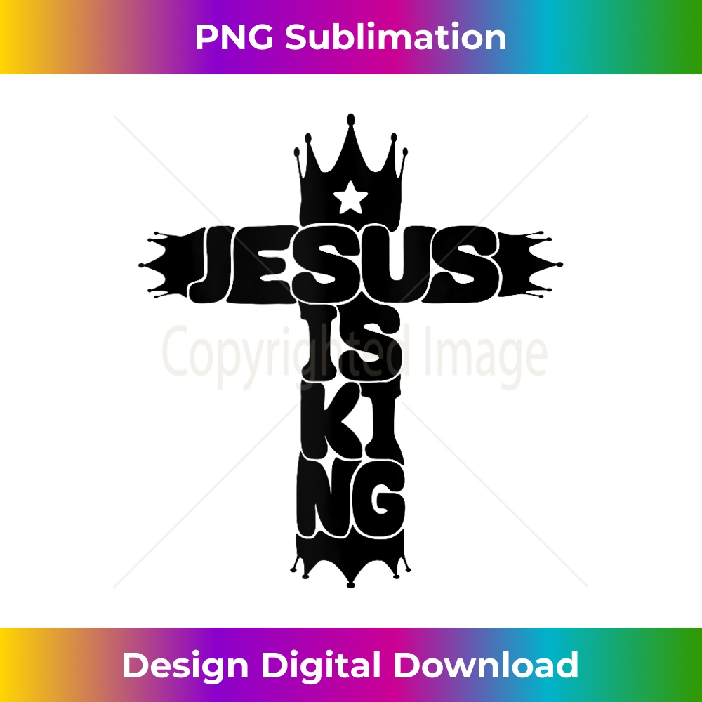 IK-20231219-8426_JESUS IS KING Faith based Crown Cross Christian Tank Top.jpg