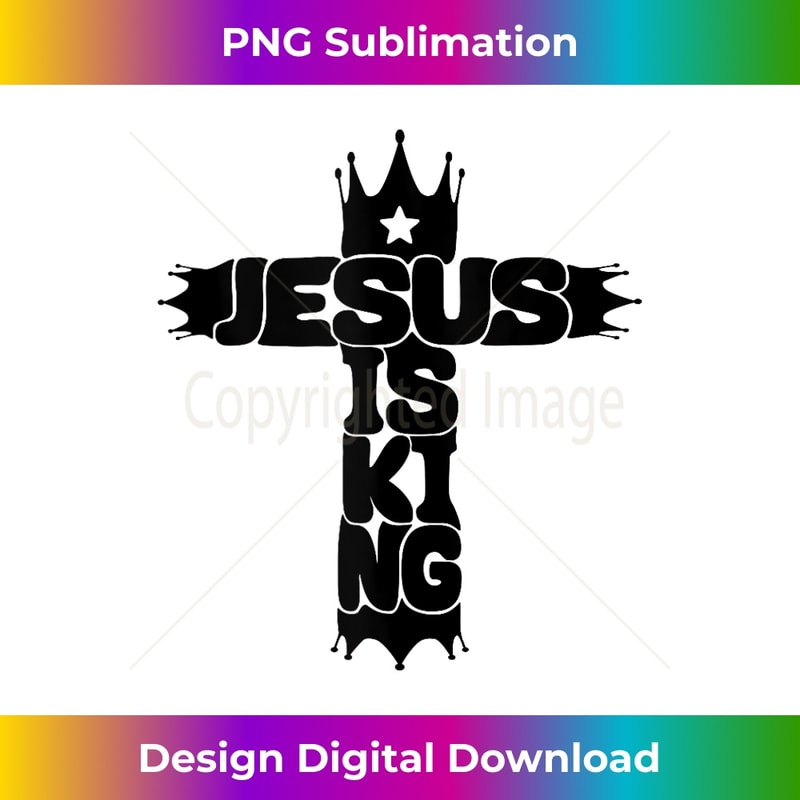 IK-20231219-8426_JESUS IS KING Faith based Crown Cross Christian Tank Top.jpg
