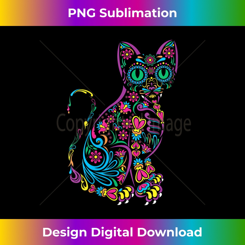 IL-20231219-16241_Womens Floral Mexican Alebrije Cat Cute Halloween V-Neck 0831.jpg