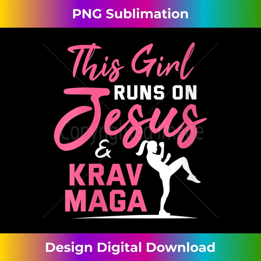 JW-20231219-16764_Womens This Girl Runs On Jesus And Krav Maga Christian V-Neck.jpg