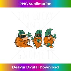 i'm lucky and i gnomme it happy st patricks day gnome - crafted sublimation digital download - challenge creative boundaries