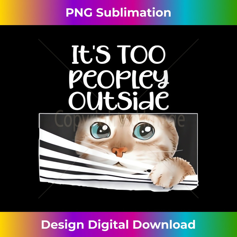 MB-20231219-16439_Womens It's Too Peopley Outside Funny Cat Peeking Out of Window V-Neck 0848.jpg