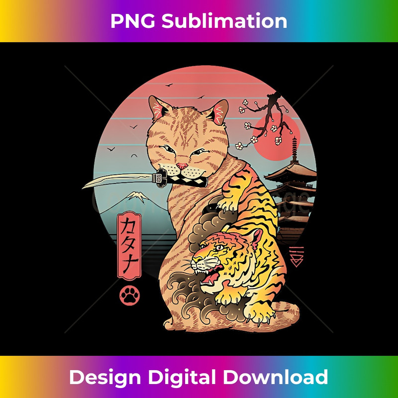 MY-20231219-12606_Retro Japanese Samurai Ninja Cat Kawaii Tattoo Cat Kitty 0820.jpg