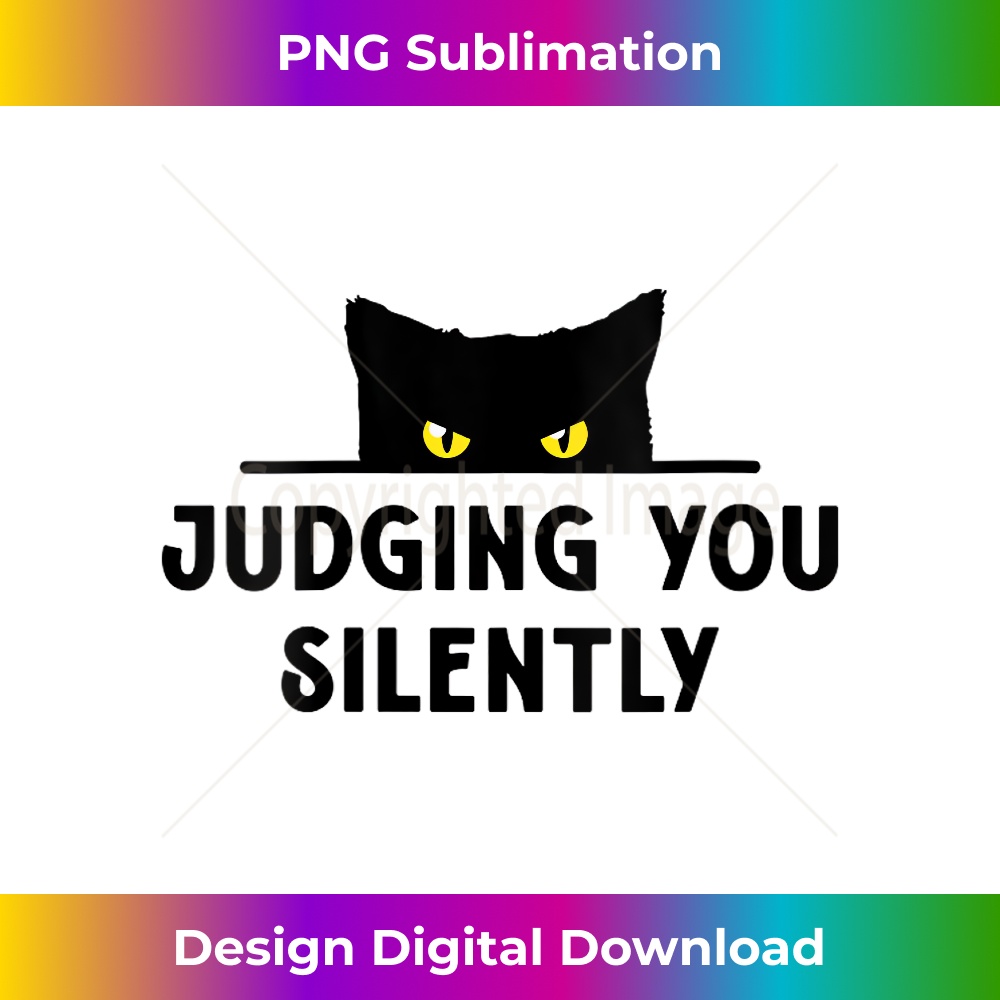 MY-20231219-16252_Womens Funny Black Cat Judging You Silently Animal Pet Lover Tee V-Neck 0832.jpg