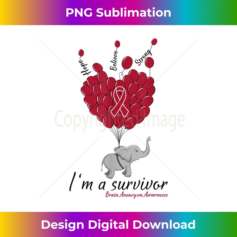 NT-20231219-3609_Elephant I'm a Survivor Heart Brain Aneurysm Awareness gift 0873.jpg