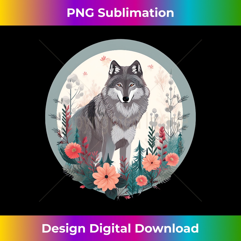 NV-20231219-16031_Wolf With Flowers In The Forest in Cottagecore Aesthetic Long Sleeve 0438.jpg