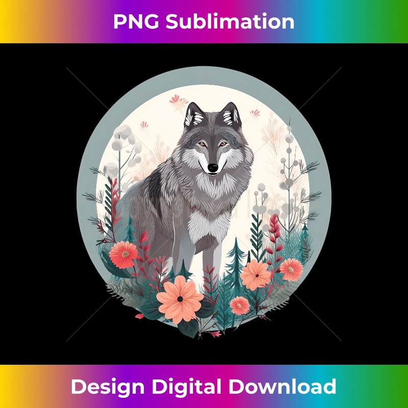 NV-20231219-16031_Wolf With Flowers In The Forest in Cottagecore Aesthetic Long Sleeve 0438.jpg