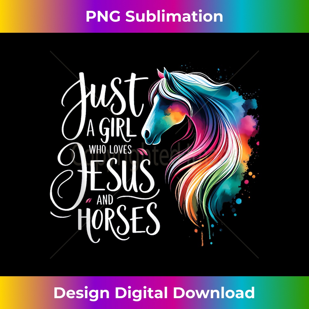 OT-20231219-5552_Girl Who Loves Jesus and Horses Kids Youth Riding Horse Girl Tank Top 2.jpg