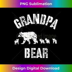 vintage grandpa bear with 4 four cubs grandfather gift - artisanal sublimation png file - spark your artistic genius