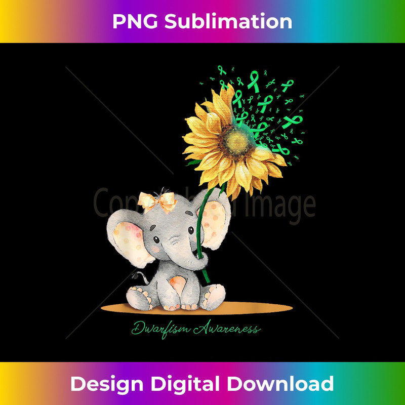 RL-20231219-3444_DWARFISM AWARENESS Cute Elephant Sunflower Green Ribbon 0749.jpg