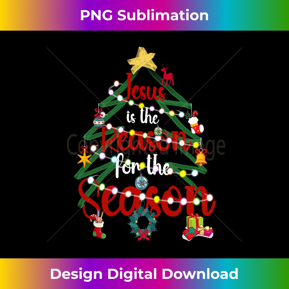 RX-20231219-8697_Jesus Is The Reason For The Season Christmas Tree Boy Girl Long Sleeve 1.jpg