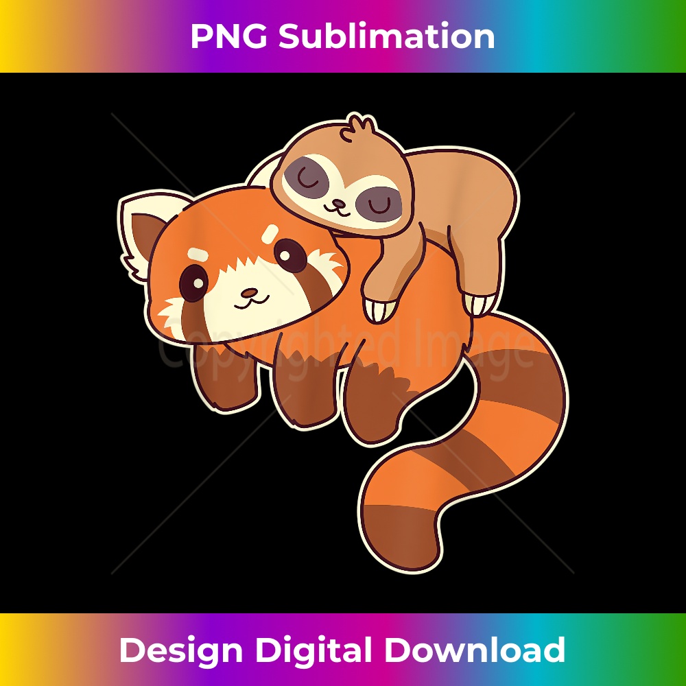 TI-20231219-2809_Cute Kawaii Sloth Sleeping On A Red Panda 0537.jpg