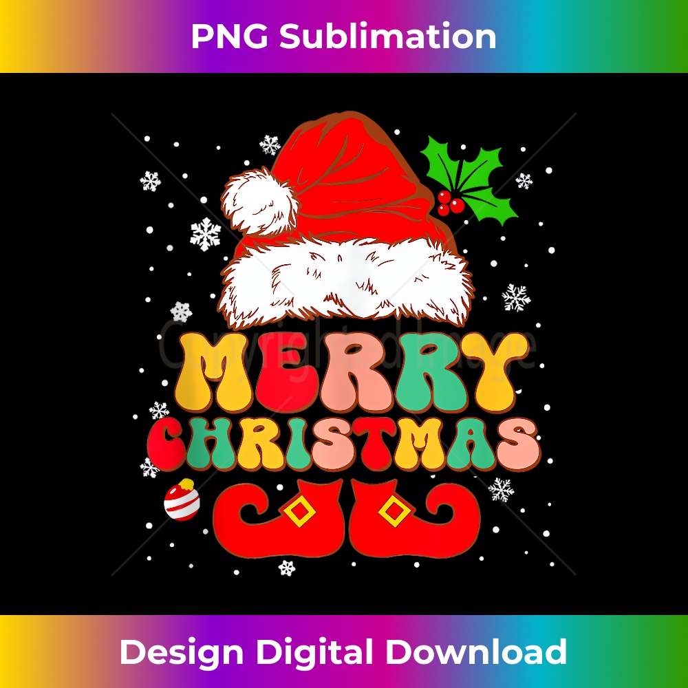 UF-20231219-6217_Groovy Christian Christmas Santa Hat Jesus Cross And Snow Tank Top.jpg