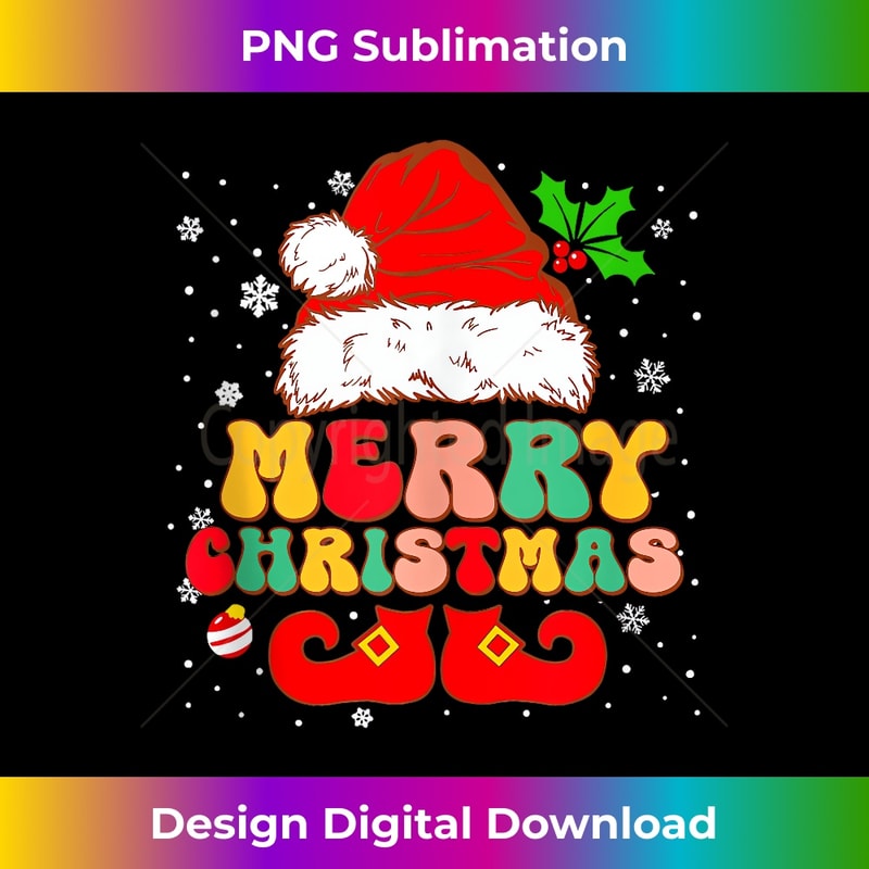 UF-20231219-6217_Groovy Christian Christmas Santa Hat Jesus Cross And Snow Tank Top.jpg