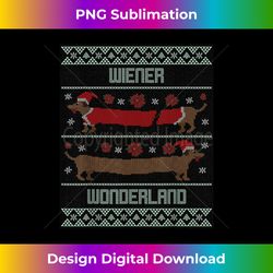 wiener wonderland dachshund dog ugly christmas sweater - deluxe png sublimation download - chic, bold, and uncompromising